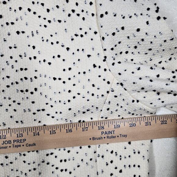 VTG Dana Buchman Wool Blend Jacket sz 14 Ivory Black Zip Up Front Made in Italy - Picture 10 of 15